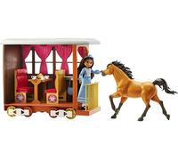 DreamWorks Spirit Vagón de tren de Fortu Set de juego con muñeca de juguete y accesorios de moda y viaje Mattel HBT15