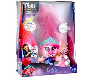 DreamWorks Trolls World Tour - Muñeca interactiva con pelo móvil, para niñas y niños a partir de 4 años