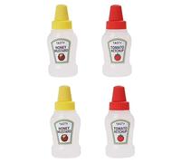 Dreamxue Mini botellas de salsa de tomate, 25 ml, recargables, para condimentos, ensalada, aderezo, tomate, caja Bento, cenador, jarabe de mayonesa, contenedores para niños, adultos, trabajadores de
