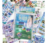 Dreamy Aesthetic Stickers - Libro de calcomanías de 30 hojas para diario y álbumes de recortes, brillante, mate y texturizado, sin corte de halo, suministros para buzón monzón o tablero de oración