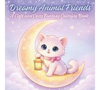 Dreamy Animal Friends Coloring Book | Cute Fantasy Animals with Bunny, Puppy, Bear, and Friends | Cozy Magical Scenes, Stress Relief Coloring Book for ... w/ Crescent Moons, Stars & Dreamy Scenes