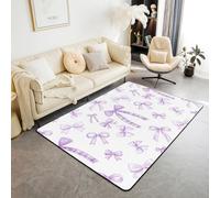 Dreamy Bows - Alfombra de área para niños, estética, con lazo femenino, alfombra de entrada para niñas y niños, alfombra antideslizante con diseño de nudo de mariposa de dibujos animados, decoración