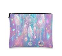 Dreamy Catcher - Bolsa de cosméticos con cremallera, bolsa de maquillaje de viaje etérea arcoíris pastel para mujeres, pequeño organizador para festivales y artículos esenciales para el cuidado de la