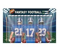 Dreamy Cubby XL Fantasy Football Draft Board Kit 2026-2027 6 pies x 4 pies para 14 equipos y 20 rondas, 660 calcomanías de jugadores, etiquetas en blanco, calendario de temporada.