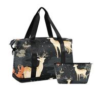 Dreamy Deer Ukiyo-e - Bolsa de viaje grande con bolsa de aseo para viajes, gran capacidad, Ciervo de ensueño, estilo Ukiyo-e, 1 size