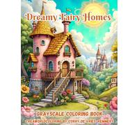 Dreamy Fairy Houses: A Beginner-Friendly Grayscale Coloring Book with 60 Magical Fairy Houses, Enchanted Cottages and Whimsical Woodland Homes