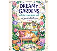 Dreamy gardens , cute and relax coloring boook:: Coloring Book for Adults and Teens Featuring Cute Cozy Daily Activities for Relaxation (Cozy Spaces Coloring)