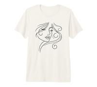Dreamy Girl Face Arte Minimalista Negro Blanco 2 Formas Mania Camiseta Premium