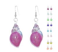 Dreamy Glow Seashell Earrings, Glow-In-The-Dark Seashell Earrings, Bohemian Hawaii Seashells Earring, Vintage Conch Shell Earring (Rose)