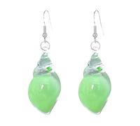 Dreamy Glow Seashell Earrings, Glow-In-The-Dark Seashell Earrings, Bohemian Hawaii Seashells Earring, Vintage Conch Shell Earring (Green)