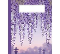 Dreamy Japanese Wisteria Garden Composition Notebook: A Purple Scenery Aesthetic Journal | Zen Landscape with Stone Lanterns and Flowers | College Ruled Notebook for School and Meditation