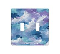 Dreamy Lavender Fields - Placa de pared para interruptor de pared de doble banda, tamaño estándar, 11,4 x 11,4 cm