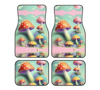 Dreamy Little Mushroom - Alfombrillas duraderas para coche, fáciles de limpiar, resistentes a la decoloración (juego de 4), mantiene limpio el interior de tu coche, camión o furgoneta