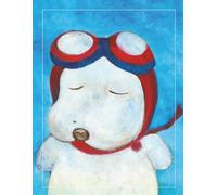 Dreamy Pilot Dog Notebook - Cute Puppy Journal with Lined Pages, 8.5x11” Softcover, Oil Painting Illustration, Perfect for Writing, School, or Gifts
