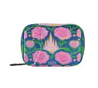 Dreamy Pink Roses - Organizador de bolsas de medicina con compartimentos desmontables, reutilizable, organizador de pastillas para cartera
