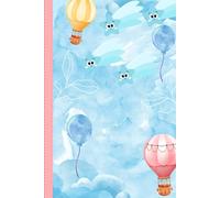 Dreamy Sky Journal: Cute Aesthetic Lined Notebook with Stars, Balloons & Soft Blue Watercolor Design for Writing, Notes, Journaling, School or Daily Thoughts