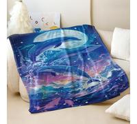 Dreamy Under the Starry Ocean - Manta de franela estampada súper suave para niños y adultos, uso en sofá y cama (02,180 x 200 cm)