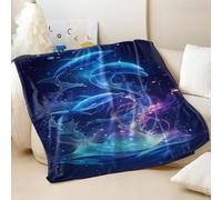 Dreamy Under the Starry Ocean - Manta de franela estampada súper suave para niños y adultos, uso en sofá y cama (03,130 x 150 cm)