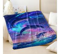 Dreamy Under the Starry Ocean - Manta de franela estampada súper suave para niños y adultos, uso en sofá y cama (01,130 x 150 cm)