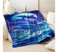 Dreamy Under the Starry Ocean - Manta de franela estampada súper suave para niños y adultos, uso en sofá y cama (04,180 x 200 cm)