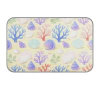 Dreamy Underwater Shell Coral Purple Beige Summer Cooling para perros Auto Cooling 96.5 cm x 58.4 cm Pet Shop Cool Pet Pad para hámster al aire libre manta refrescante única para perro M
