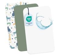 Dreamzie 2 Sabanas Minicuna + 1 Protector Colchón Cuna Impermeable Bebe⎥100% Algodón para Cuna, Moisés - 55x90 cm Estampado Savana