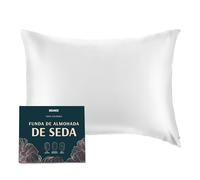 DREAMZIE Doble Cara 100% 19 mm Funda de Almohada de Seda Pura de moras para la Salud del Cabello y la Piel Funda, de Almohada con Cremallera Oculta, 1 Pieza, 50x75 cm, Blanco