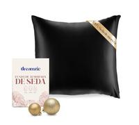 DREAMZIE Doble Cara 100% 19 mm Funda de Almohada de Seda Pura de moras para la Salud del Cabello y la Piel Funda, de Almohada con Cremallera Oculta, 1 Pieza, 60x60 cm, Negro
