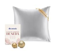 DREAMZIE Doble Cara 100% 19 mm Funda de Almohada de Seda Pura de moras para la Salud del Cabello y la Piel Funda, de Almohada con Cremallera Oculta, 1 Pieza, 65x65 cm, Gris Pateado