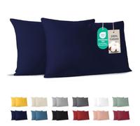Dreamzie - Funda Almohada 40x60 - Juego de 2-100% Algodón - Azul Marino