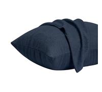 Dreamzie Funda Almohada 40x80cm - Lote de 2 de Microfibra con Cremallera Certficadas Oeko Tex - Funda Almohada Suave y Cepillada - Azul Oscuro