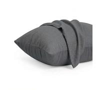 Dreamzie Funda Almohada 50x70cm - Lote de 2 de Microfibra con Cremallera Certficadas Oeko Tex - Funda Almohada Suave y Cepillada - Gris Oscuro