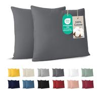 Dreamzie - Funda Almohada 60x60 cm - Juego de 2-100% Algodón - Antracita