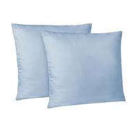 Dreamzie Funda Almohada 60x60cm - Lote de 2 de Microfibra con Cremallera Certficadas Oeko Tex - Funda Almohada Suave y Cepillada - Azul