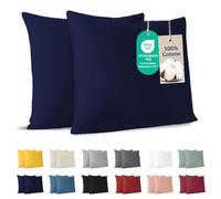Dreamzie - Funda Almohada 65x65 - Juego de 2-100% Algodón - Azul Marino