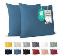 Dreamzie - Funda Almohada 80x80 cm - Juego de 2-100% Algodón - Azul