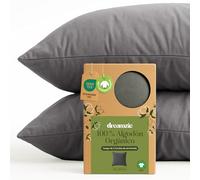 Dreamzie - Funda de Almohada 30x30 cm Algodón Orgánico - Juego de 2-100% Algodón - Antracita - Funda Almohada Algodon 50x70 con Cremallera - Oeko-Tex