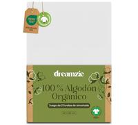 Dreamzie - Funda de Almohada 40x80 cm Algodón Orgánico - Juego de 2-100% Algodón - Blanco - Funda Almohada Algodon 50x70 con Cremallera - Oeko-Tex