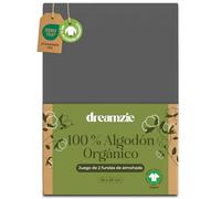 Dreamzie - Funda de Almohada 50x80 cm Algodón Orgánico - Juego de 2-100% Algodón - Antracita - Funda Almohada Algodon 50x70 con Cremallera - Oeko-Tex