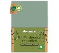 Dreamzie - Funda de Almohada 65x65 cm Algodón Orgánico - Juego de 2-100% Algodón - Verde - Funda Almohada Algodon 50x70 con Cremallera - Oeko-Tex