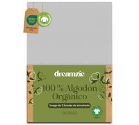 Dreamzie - Funda de Almohada 80x80 cm Algodón Orgánico - Juego de 2-100% Algodón - Gris - Funda Almohada Algodon 50x70 con Cremallera - Oeko-Tex