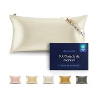 Dreamzie Funda de Almohada de 100% Seda 40 x 80 cm - 22 Momme Seda de Morera, Grado 6A, Certificado Oeko-Tex - Lujo para el Cabello y la Piel, 1 Unidad (Blanco)