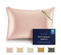 Dreamzie Funda de Almohada de 100% Seda 50 x 75 cm - 22 Momme Seda de Morera, Grado 6A, Certificado Oeko-Tex - Lujo para el Cabello y la Piel, 1 Unidad (Rosa)