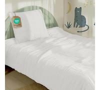 Dreamzie Funda nordica 135x200 cm con Funda de Almohada 80x80 cm - Ropa de Cuna en Muselina de algodón certificada Oeko-Tex - Color Blanco