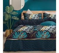 Dreamzie Funda Nordica Cama 135 - Funda Nordica 155x220cm, Fundas de Almohada 80x80cm (x2) - Microfibra 100% - Certificado Oeko Tex - Estampado Jungla