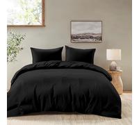 Dreamzie Funda Nordica Cama 135 - Ropa de Cama Microfibra Suave Oeko-Tex - Juego de Funda Edredon 200x200 cm con 2 Fundas Almohada 65x65 cm - Negro