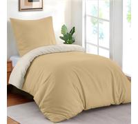 Dreamzie Funda Nordica Cama 140x200 cm con 1 Funda Almohada 65x65 cm - Beige/Arena - Funda nordicas 140x200 de 100% Microfibra. Funda Nórdica Certificada sin Productos Químicos