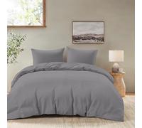 Dreamzie Funda Nordica Cama 180 - Ropa de Cama Microfibra Suave Oeko-Tex - Juego de Funda Edredon 240x260 cm con 2 Fundas Almohada 50x70 cm - Antracita