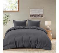 Dreamzie Funda Nordica Cama 180 - Ropa de Cama Microfibra Suave Oeko-Tex - Juego de Funda Edredon 240x260 cm con 2 Fundas Almohada 50x70 cm - Gris Oscuro