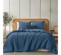Dreamzie Funda Nordica Cama 200 Algodon - Juego de Cama con Funda de Edredón 220x240 y 2 Fundas de Almohada 80x80 cm - Blanco - Tejido de Muselina - Certificada Oeko-Tex